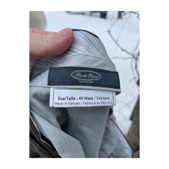 Pronto Uomo Brown Dress Pant 100% Wool Tailored Sz 40 - Picture 4 of 7